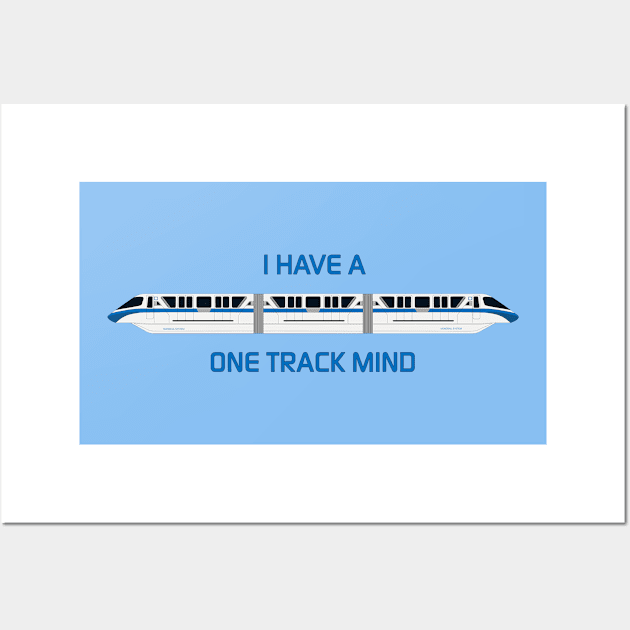 Blue One Track Mind Wall Art by Enzwell